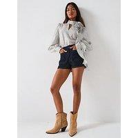 V By Very Rinse Denim Micro Shorts - Dark Wash