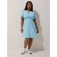 Yours Curve Daisy Mini Dress - Blue