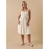 Yours Curve Strappy Sun Dress - White