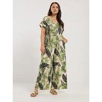 Yours Curve Cotton Jumpsuit - White