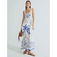 River Island Palm Print Maxi Dress - Blue