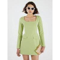 River Island Square Neck Mini Dress - Green