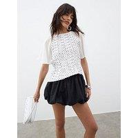 River Island Short Sleeve Hybrid T Shirt - White