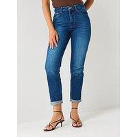 V By Very New Dakota Boyfriend Jeans - Mid Wash