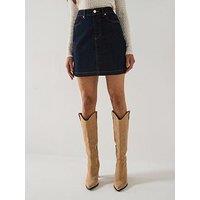 V By Very Rinse Denim Mini Skirt - Dark Wash