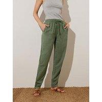 Long Tall Sally Draw String Cuffed Jogger 34In - Green