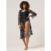 M&Co Mesh Beach Cover Up - Black