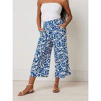 M&Co Petite Abstract Wide Leg Crop Trouser
