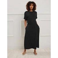 M&Co Grown On Sleeve Maxi Dress - Black