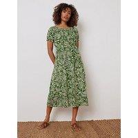 M&Co Gypsy Short Sleeve Dress - Green