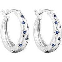 Seol + Gold Sterling Silver Sapphire Star Hoops