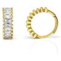 Say It With Baguette Hug Earrings - Gold