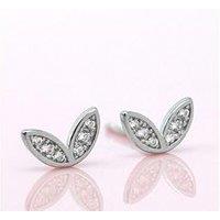 Say It With Winged Earrings With Cz Stones - Sterling Silver
