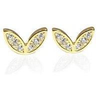 Say It With Winged Earrings With Cz Stones - 18Ct Yellow Gold Plated