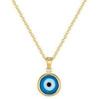 Seol + Gold 18Ct Gold Plated Evil Eye Glass Necklace