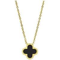 Say It With Luck Collection Necklace - Stainless Steel (Gold & Black)