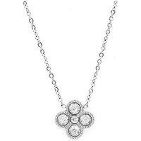 Say It With Full Cz Clover Necklace - Silver