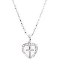 Say It With Cross My Heart Necklace - Sterling Silver