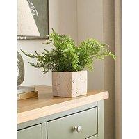 The Very Collection Artificial Fern In Travertine-Style Pot