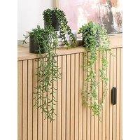 The Very Collection Set Of 3 Trailing Faux Plants In Black Ceramic Pots