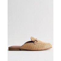 New Look Camel Backless Faux Leather Snaffle Detail Loafers - Brown