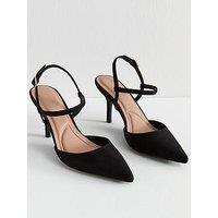 New Look Black Faux Suede Pointed Toe Court Shoes