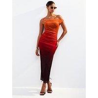 New Look Ombre Mesh Dress - Orange