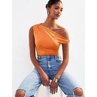 New Look Orange Twist Fallen Shoulder Bodysuit