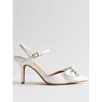New Look White Faux Leather Bow Applique Open Court Shoes