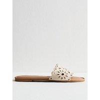 New Look Floral - Lazercut Linen Mule Sandals