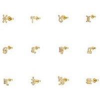Seol + Gold 18Ct Gold Plated Zodiac Cz Studs