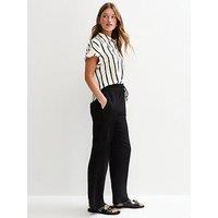 New Look Black Double Cloth Wide Leg Trousers