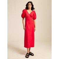 New Look Bow Tie Back Midi Dress - Red