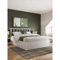Gfw Spindle End Lift Storage Ottoman Double Bed - Bedframe + Standard Mattress