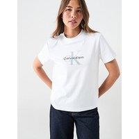 Calvin Klein Jeans Monologo Check T-Shirt - Brilliant White