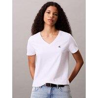 Calvin Klein Jeans Archive Jersey V Neck T-Shirt - Brilliant - White