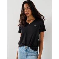 Calvin Klein Jeans Archive Jersey V Neck T-Shirt - Black