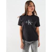 Calvin Klein Jeans Monologo Check T-Shirt - Black