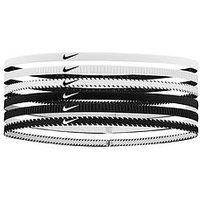 Nike Unisex Training Flex Classic Slim Headbands 6 Pack - White/Black
