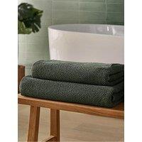 Silentnight Popcorn Waffle Bath Towel - 2 Pack