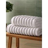Silentnight Ribbed Cotton Bath Sheet - 2 Pack