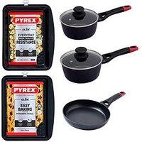 Pyrex 3 Piece Pan Set & 2 Oven Trays