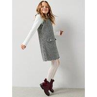 The Very Collection Girls Boucle Pinny And Shirt Set - Cream