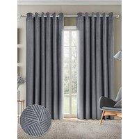 Very Home Geo Velvet Thermal Eyelet Curtains 46X72