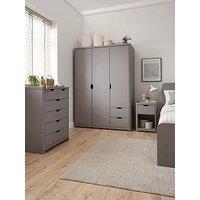 Very Home Aspen 3 Piece Package - 3 Door, 2 Drawer Wardrobe, 4 + 2 Chest And Bedside Table - Grey Oak