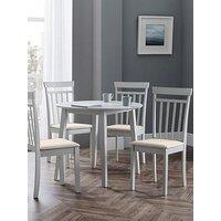Julian Bowen Coast Dropleaf Table & 4 Chairs - Grey - Dining Table & 4 Chairs