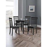 Julian Bowen Coast Dropleaf Table With Chair Options - Black - Dining Table & 2 Chairs