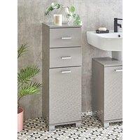 Very Home Rowan Gloss 1 Door, 2 Drawer Low Bathroom Cabinet - Grey - Fsc Certified