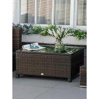 Outsunny Outdoor Rattan Coffee Table, Brown