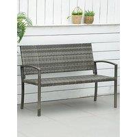 Outsunny Patio Rattan 2 Seater Garden Bench Grey